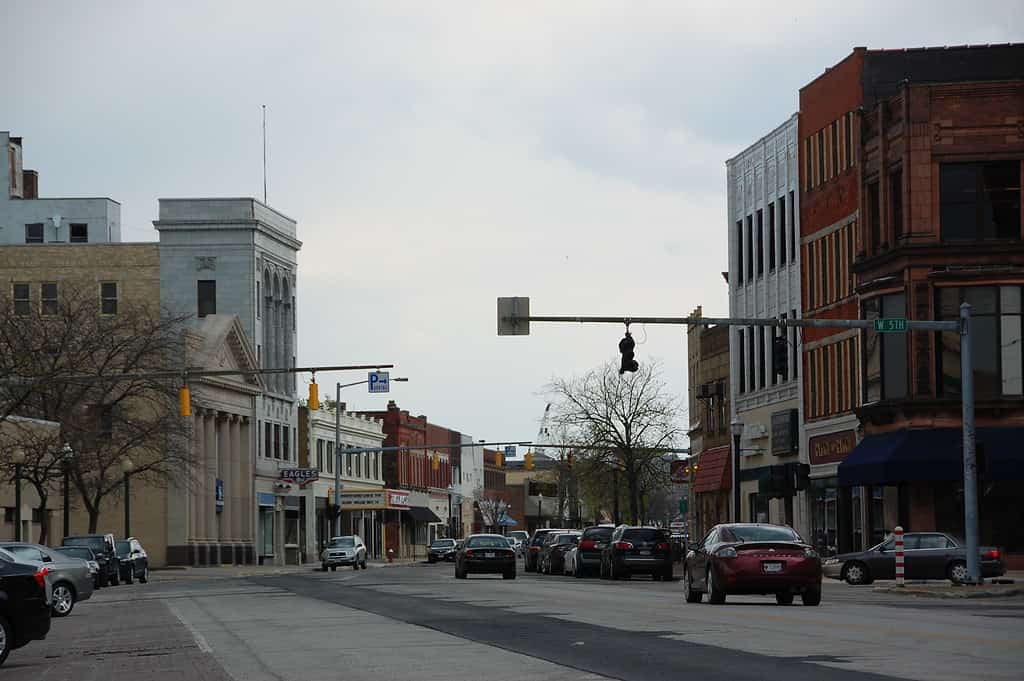 The city of Lorain in Ohio's Lorain County is located about 25 miles west of Cleveland.