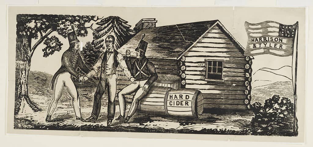 "Harrison & Tyler" campaign emblem, 1840