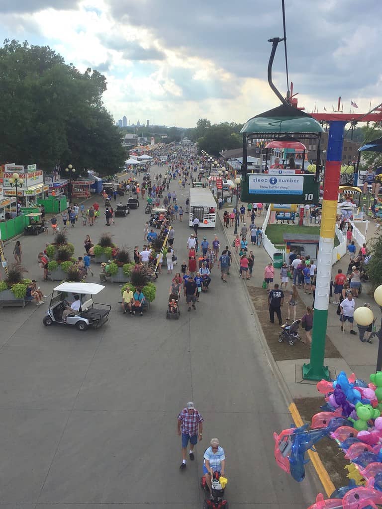 Over 1 million people attend the Iowa State Fair annually.