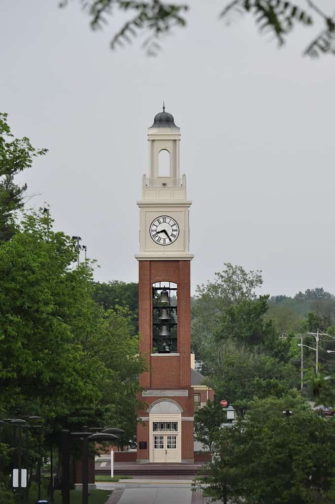 The historic bell tower on Miami University's campus in Oxford, Ohio