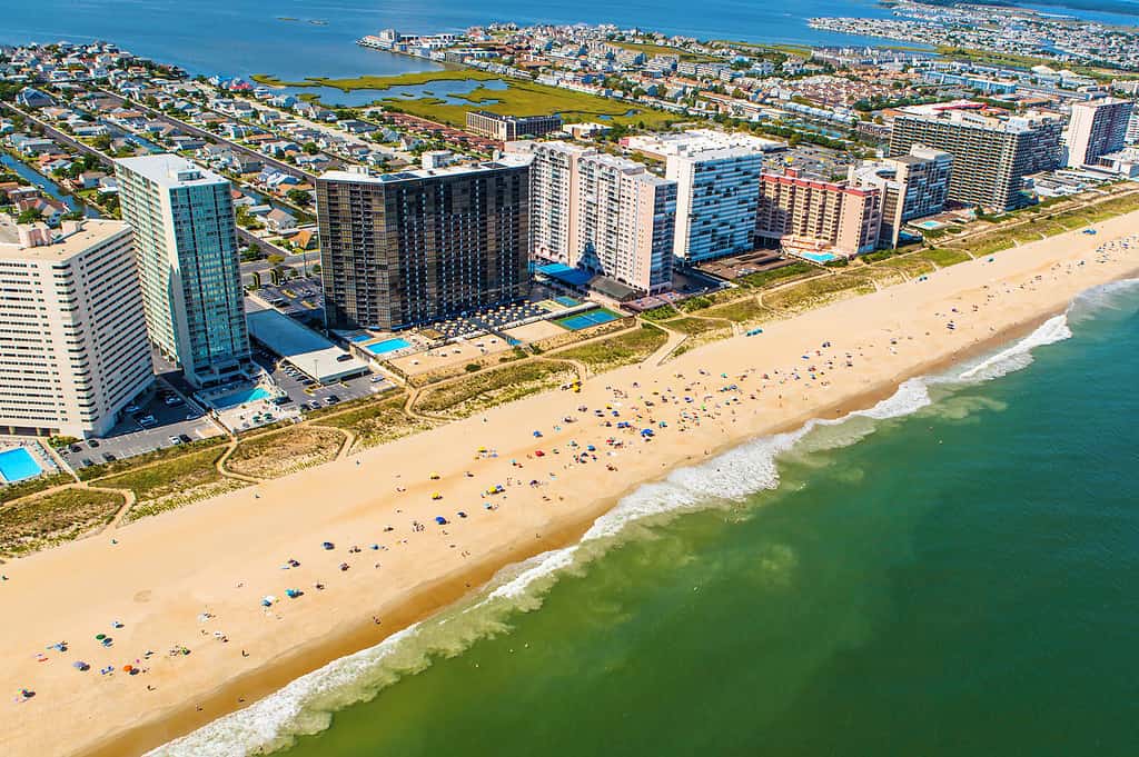 Ocean City - Maryland, Maryland - US State, Beach, Aerial View, Atlantic Ocean