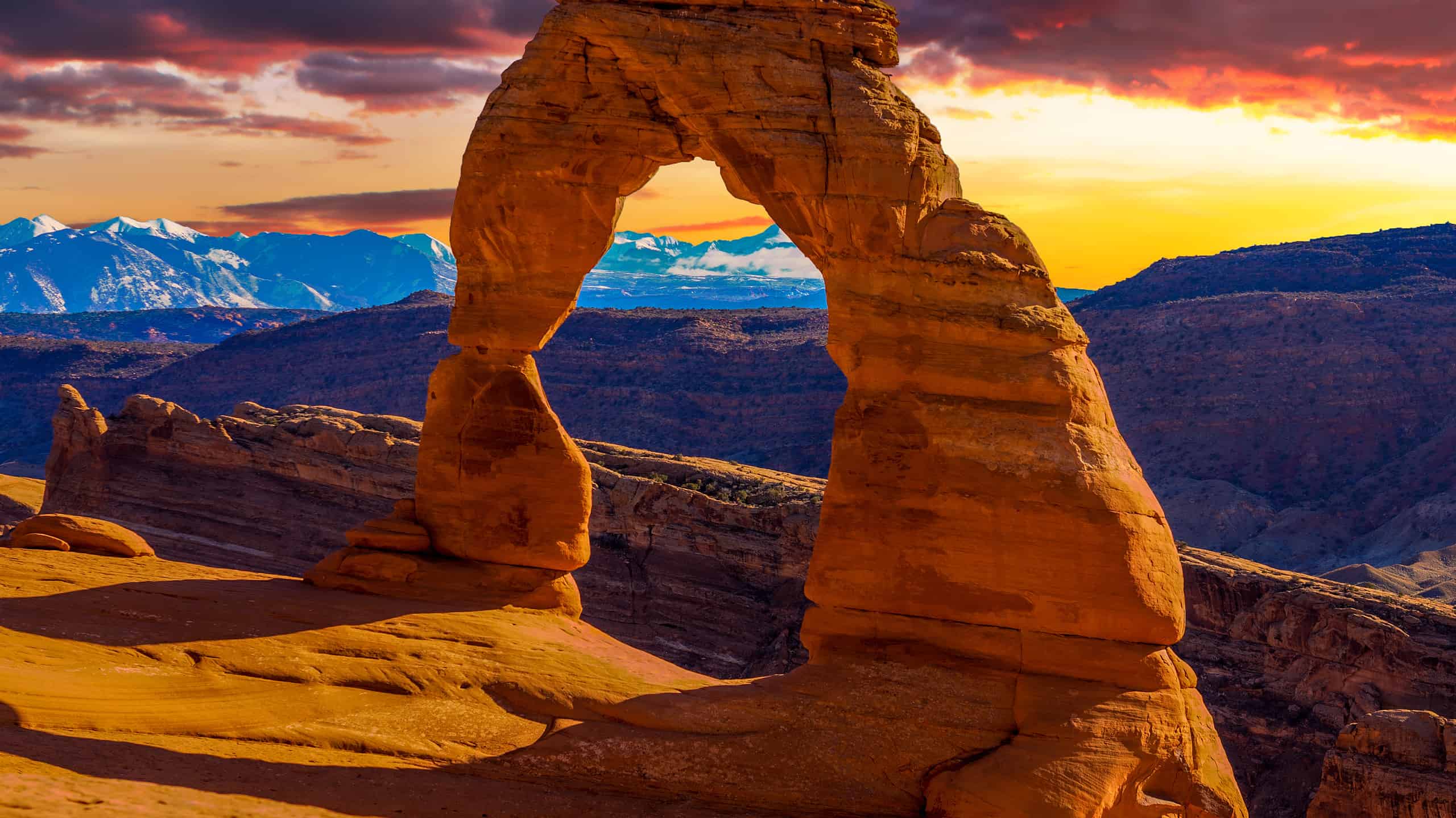 This beautiful sunset image was taken at Delicate Arch in Arches National Park.