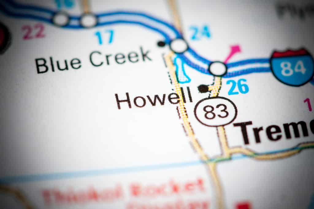 Howell. Utah. USA on a map.