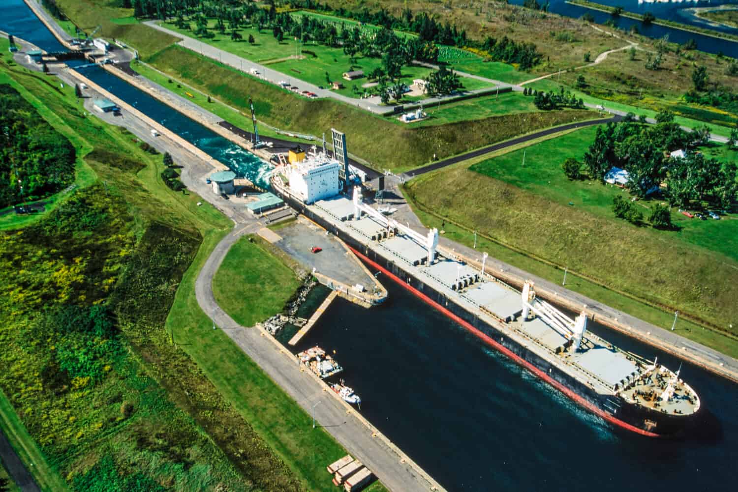 Aerial image of St. Lawrence Seaway, Ontario, Canada