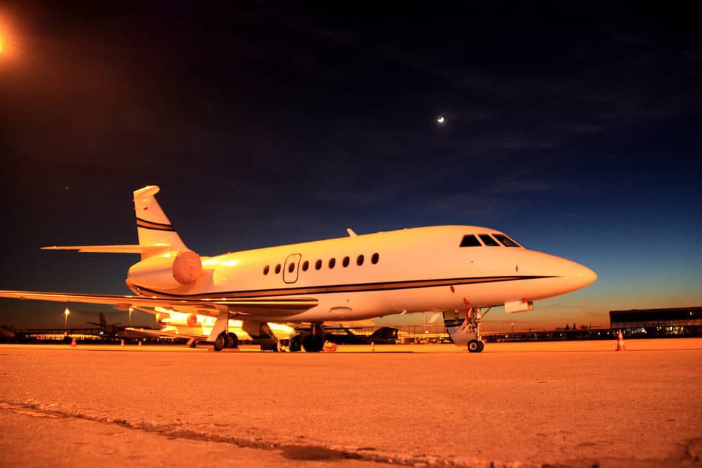 Business Jet parked overnight in Paris Le Bourget