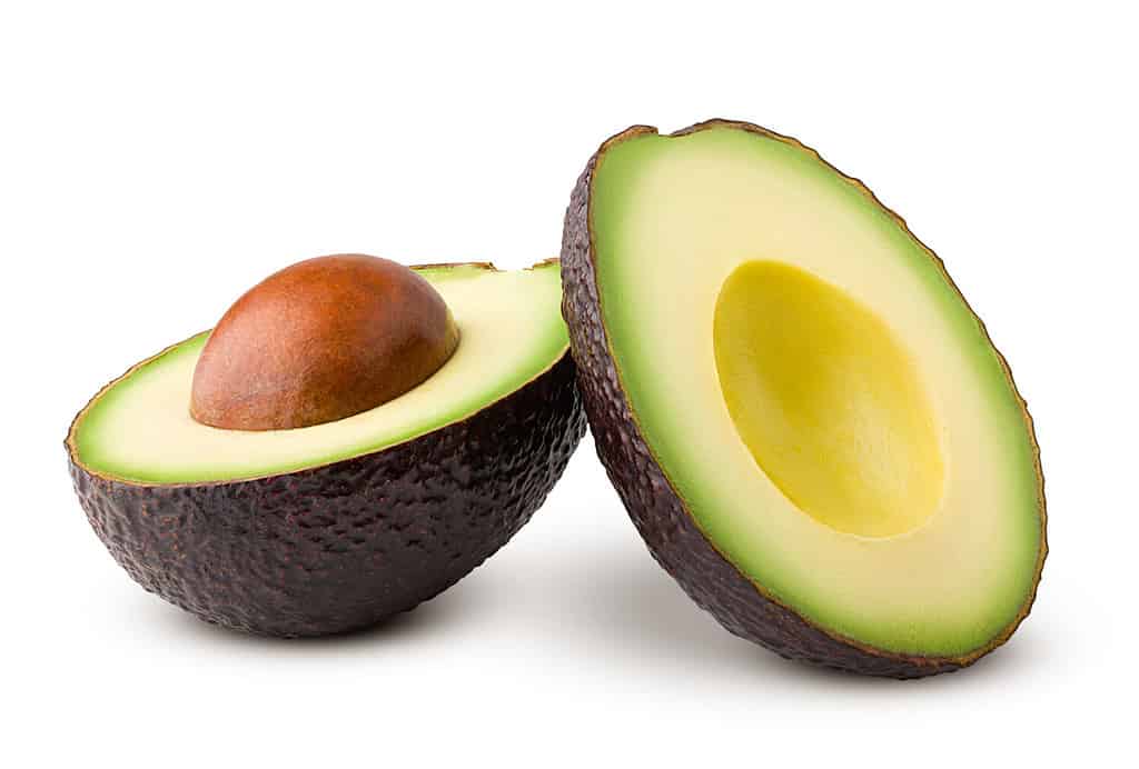 avocado, clipping path, isolated on white background full depth of field