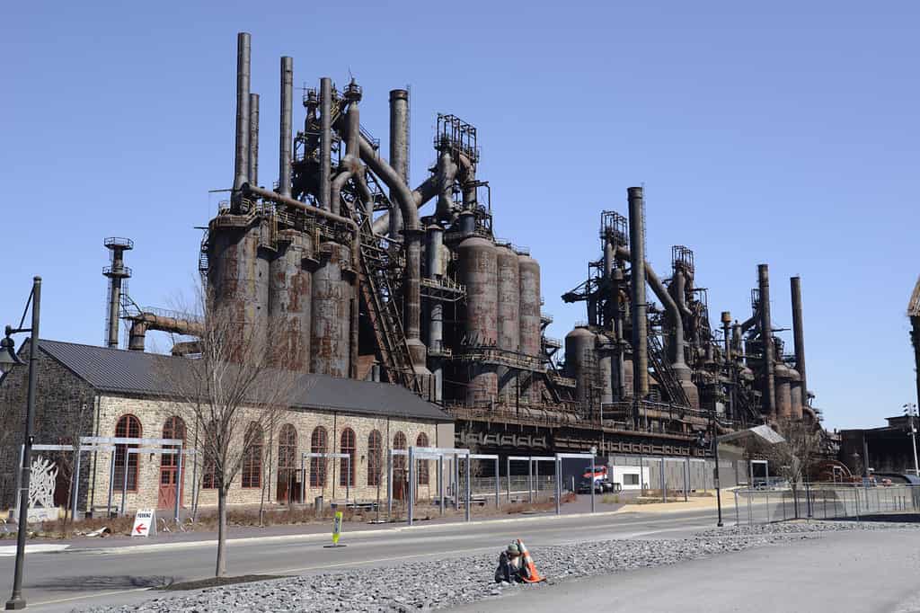 The old Bethlehem Steel factory in Bethlehem, Pennsylvania. At one time it was the second largest steel manufacturing facility,