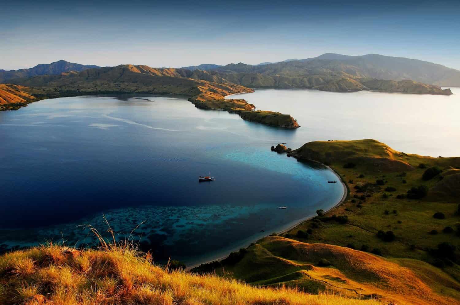 Komodo island in indonesia sunset