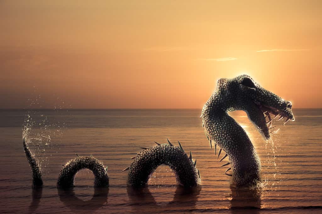 Photo composite of Loch Ness Monster