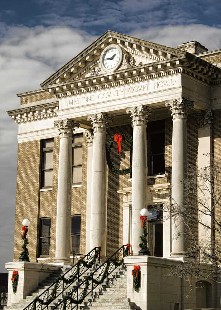 Historical Athens Alabama USA Courthouse in Christmas Decor