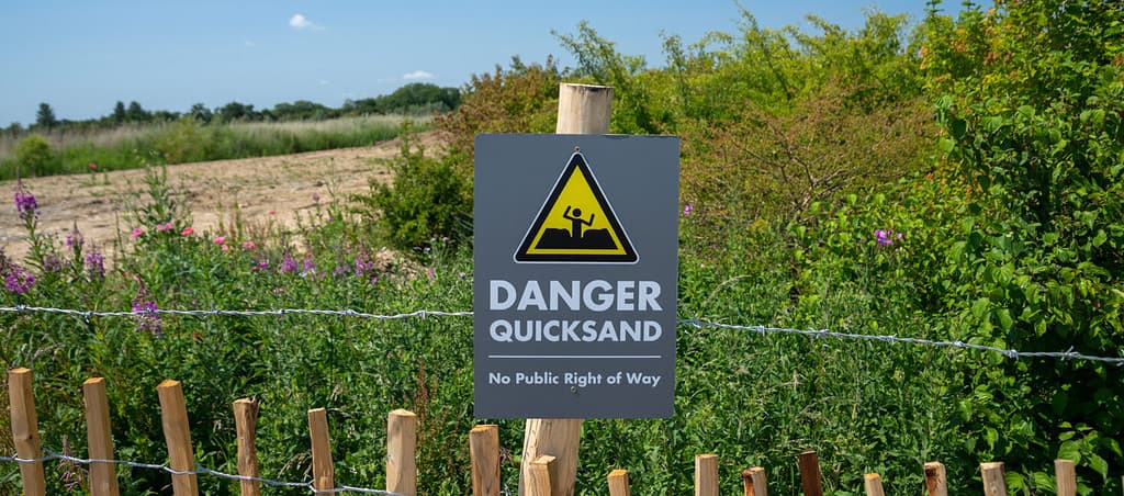 Danger Quicksands sign - United Kingdom