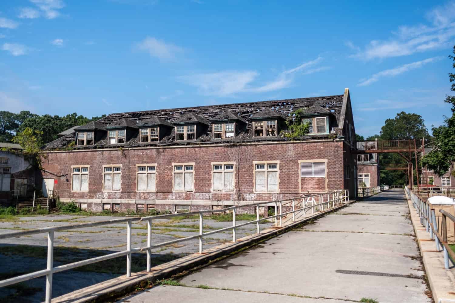 Buildings and walkways at Pennhurst Asylum, Pennsylvania
