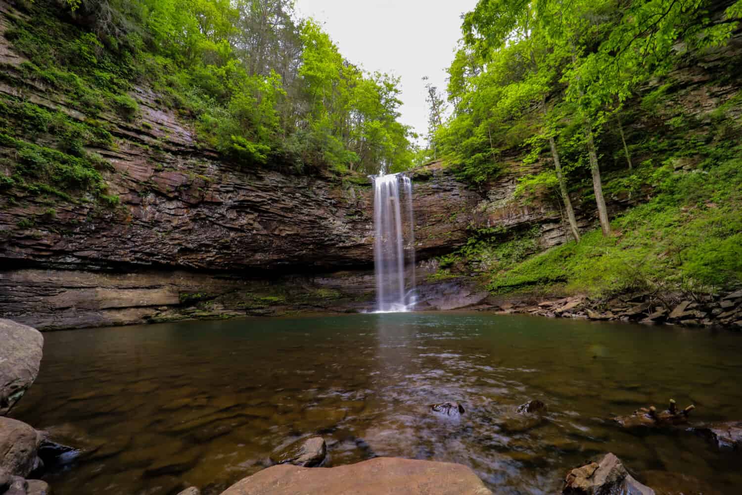 Close up of Cherokee Falls along the Waterfalls Trail in Cloudland Canyon State Park Georgia