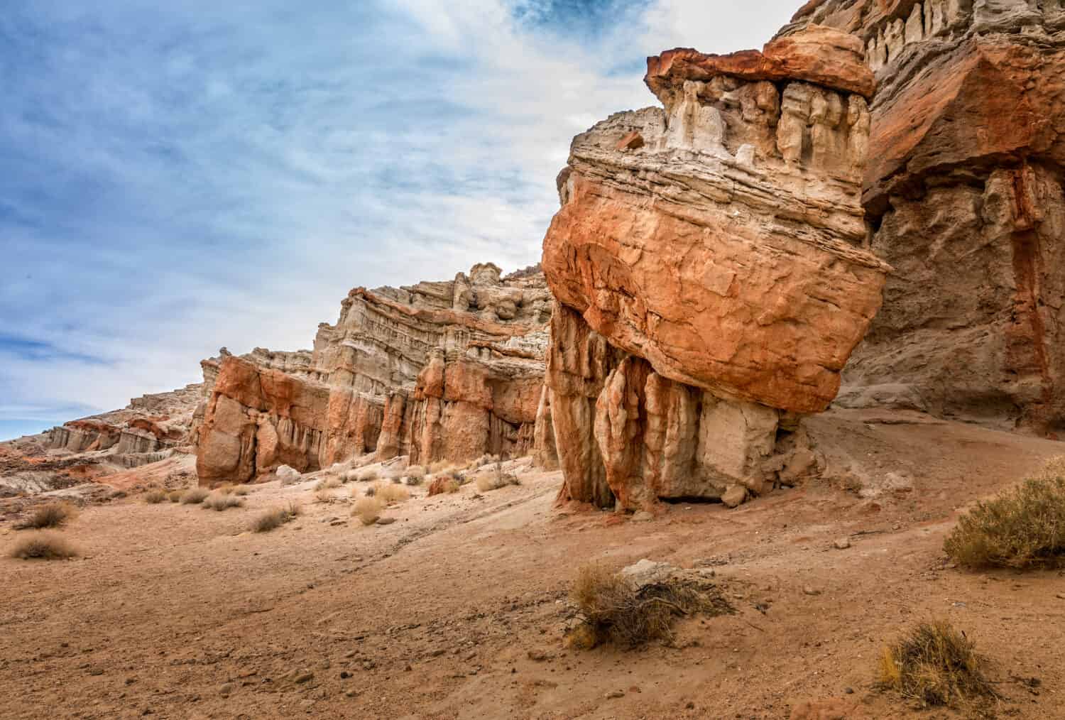 Cathedral like rock structures in the Red Rock Canyon State Park, California