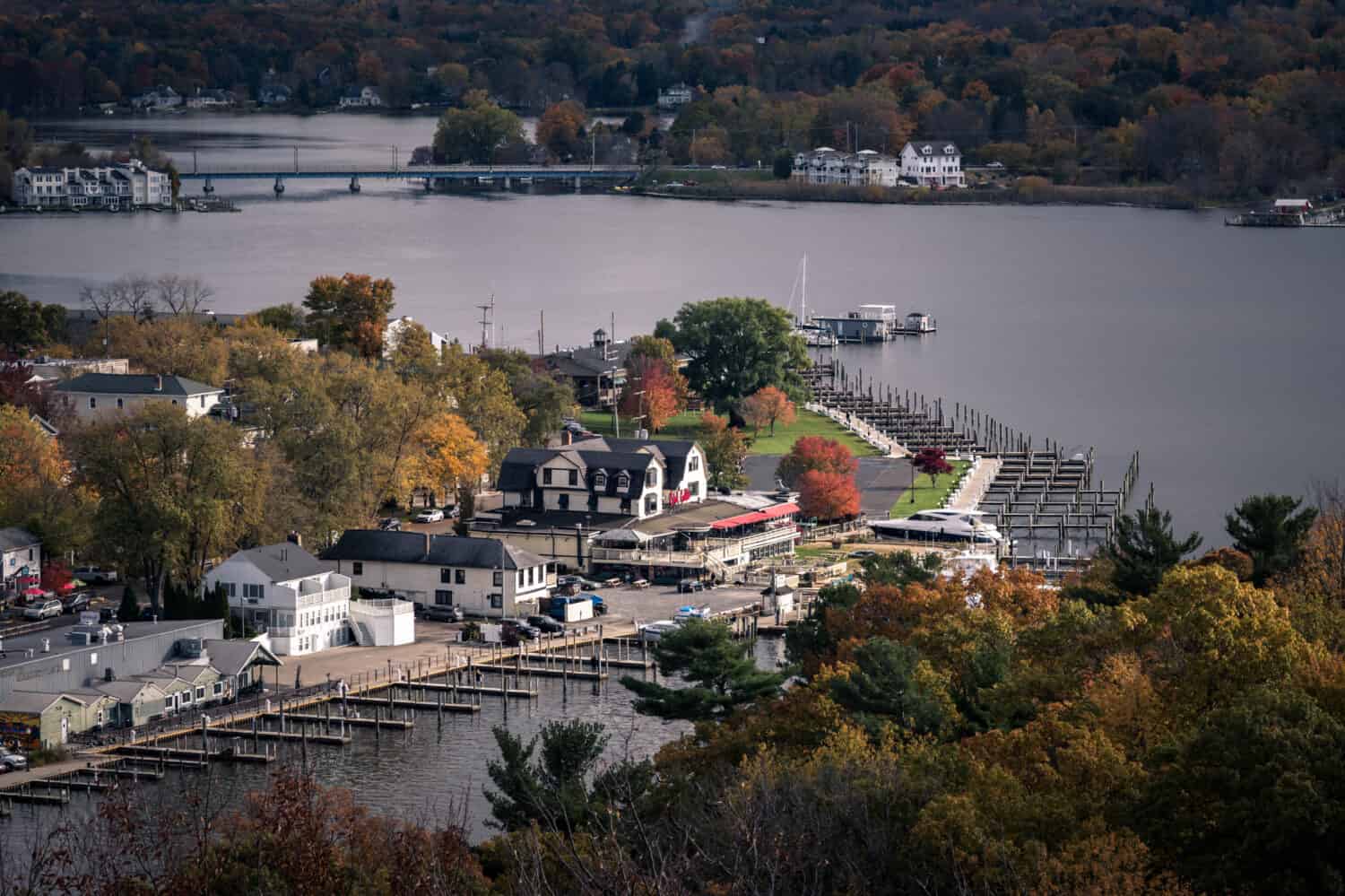 Aerial view of Saugatuck, Michigan