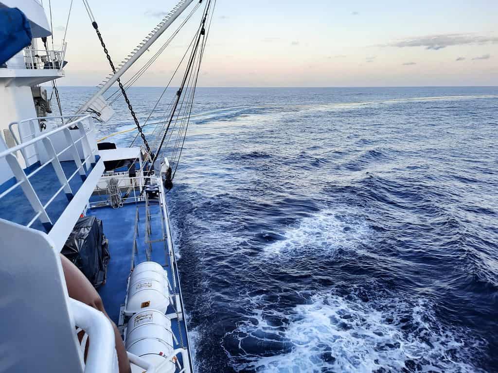 Fishing boat fishing for tuna fish in the Indian Ocean. Fishing operation