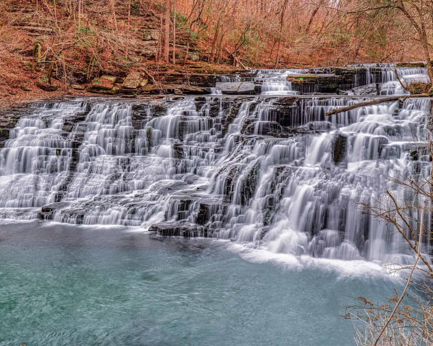 Waterfall at Rutledge Falls in Manchester Tennessee USA.