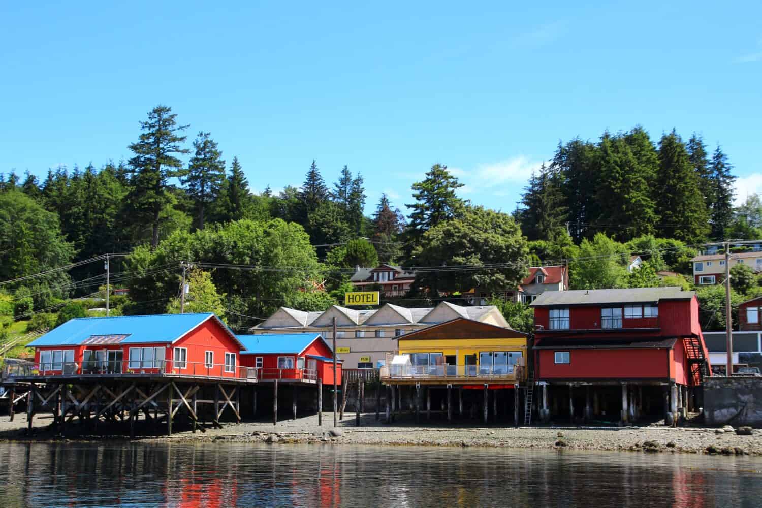 View of Alert Bay a town in the Canadian province of British Columbia   