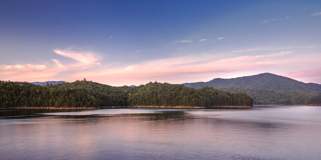 Fontana Lake is a reservoir impounded by Fontana Dam on the Little Tennessee River located in Graham and Swain counties in North Carolina. The lake borders Great Smoky Mountains National Park.