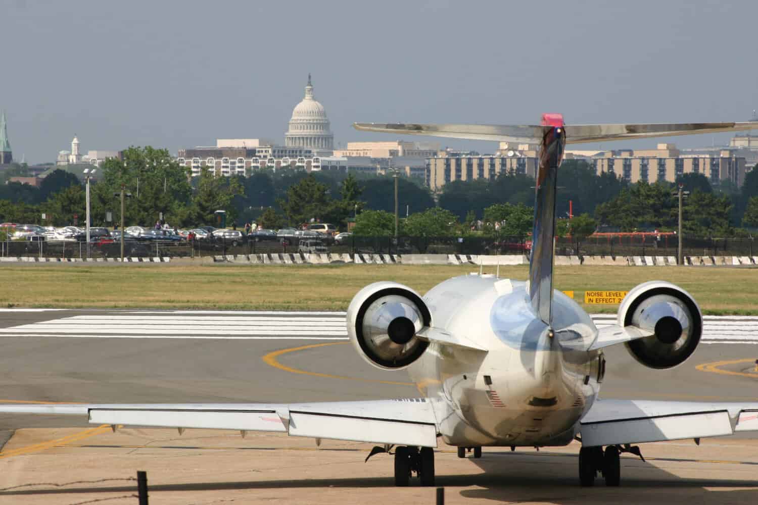 United States Capitol and Reagan National Airport on nice summer day