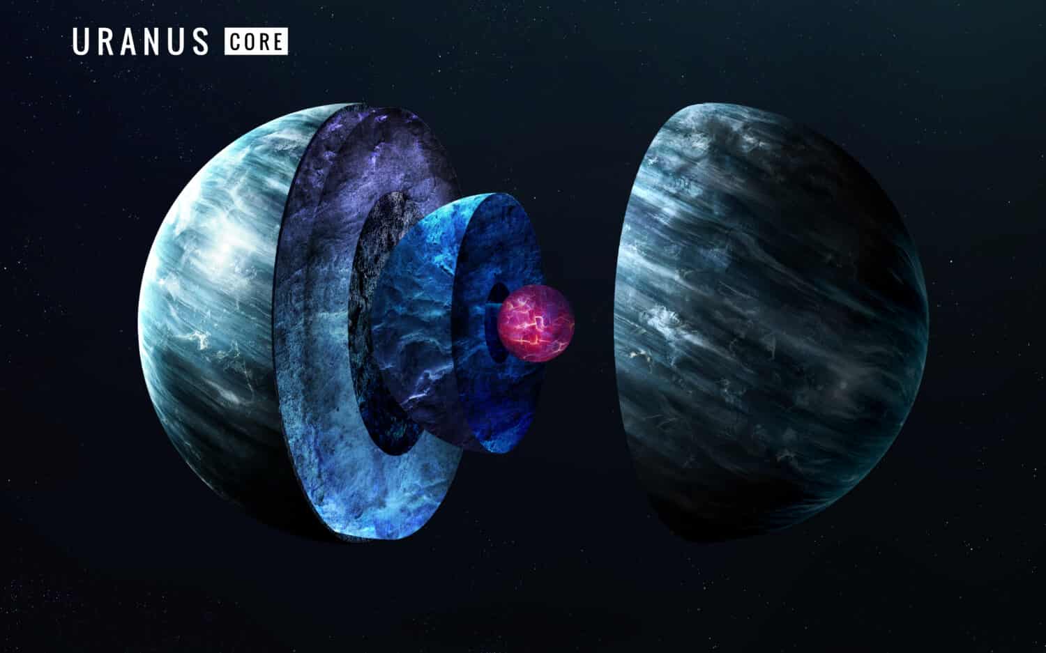 Uranus inner structure. Elements of this image furnished by NASA