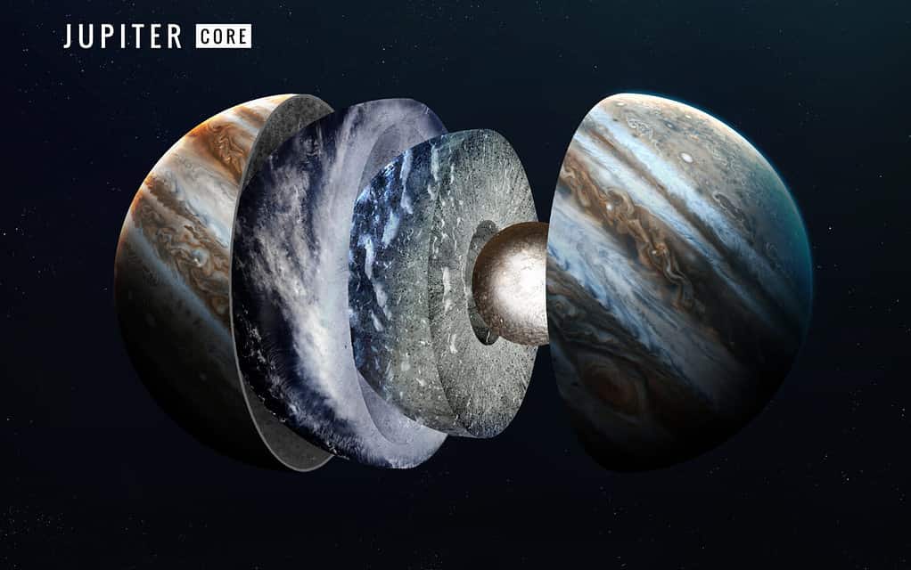 Jupiter inner structure. Elements of this image furnished by NASA