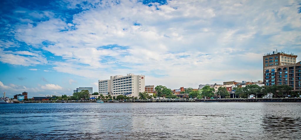 View of Wilmington North Carolina from across the river