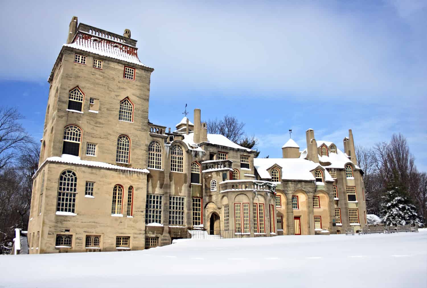 A castle after a snowfall