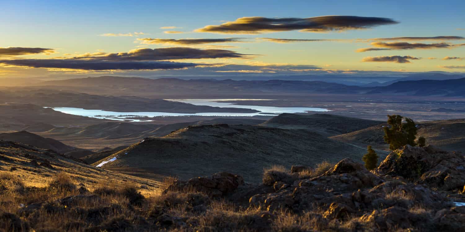 Lake Lahontan and Silver Springs Sunrise in the Nevada desert.