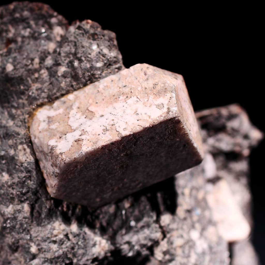 Riodacit stone (Rhyodacite) with black background