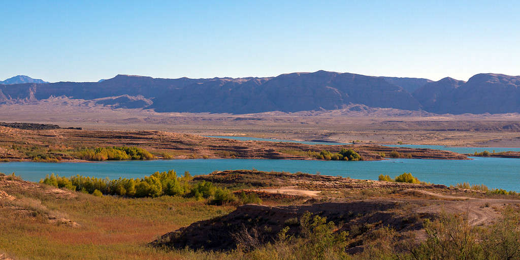 Dawn light on Overton Arm of Lake Mead National Recreation Area near Las Vegas, Nevada