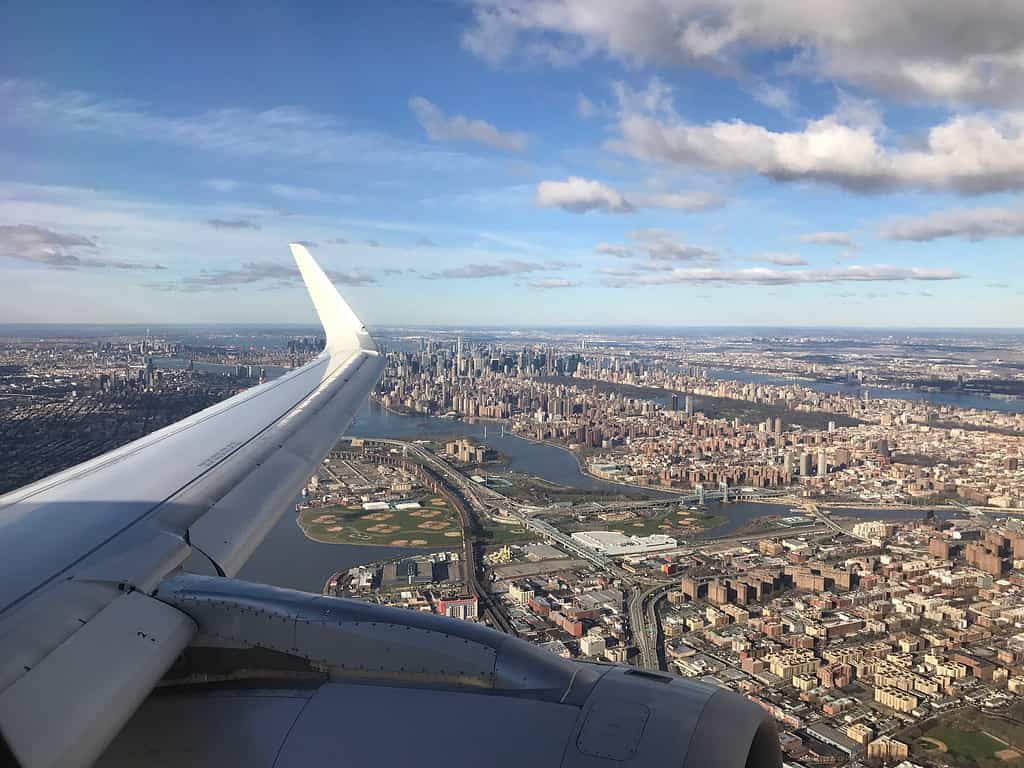 Airplane view of New York City