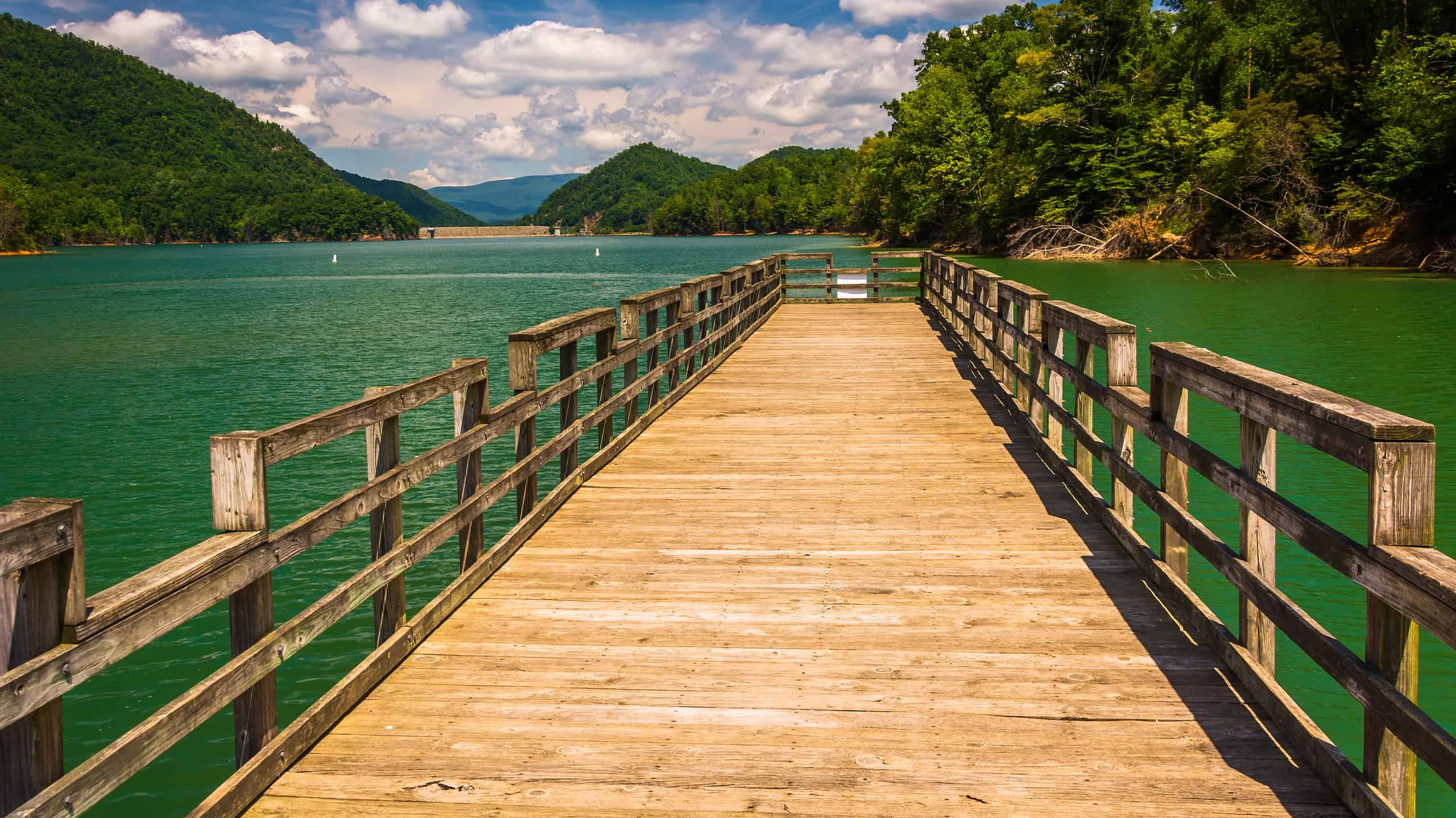 Fishing pier at Watauga Lake, in Cherokee National Forest, Tennessee.