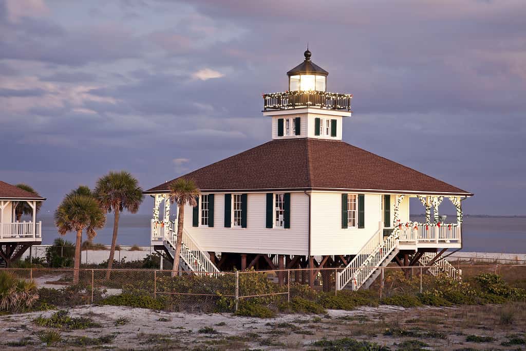 Port Boca Grande (Gasparilla Island) Lighthouse - seen at sunset