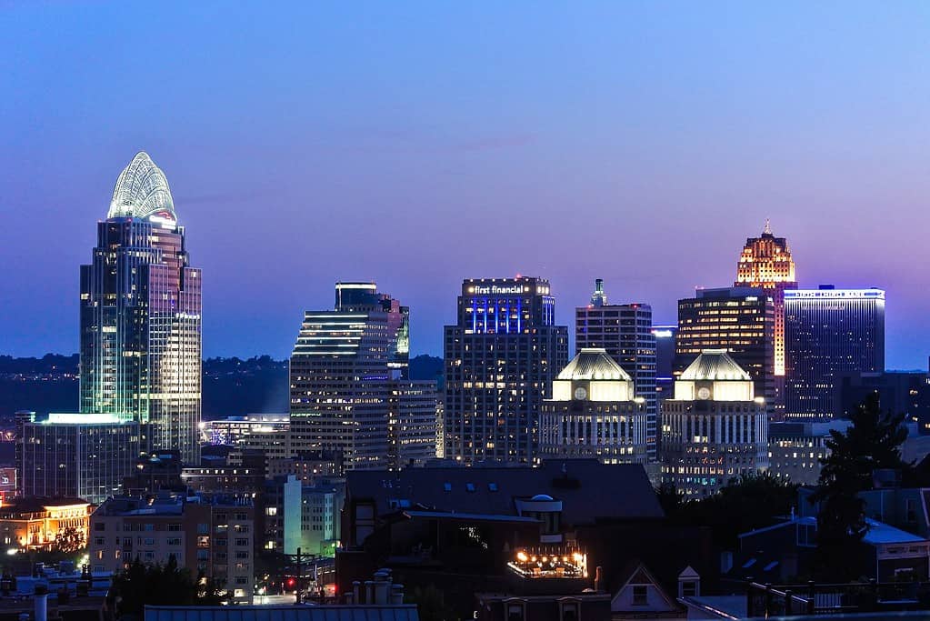 A view of Downtown Cincinnati from Mount Adams.