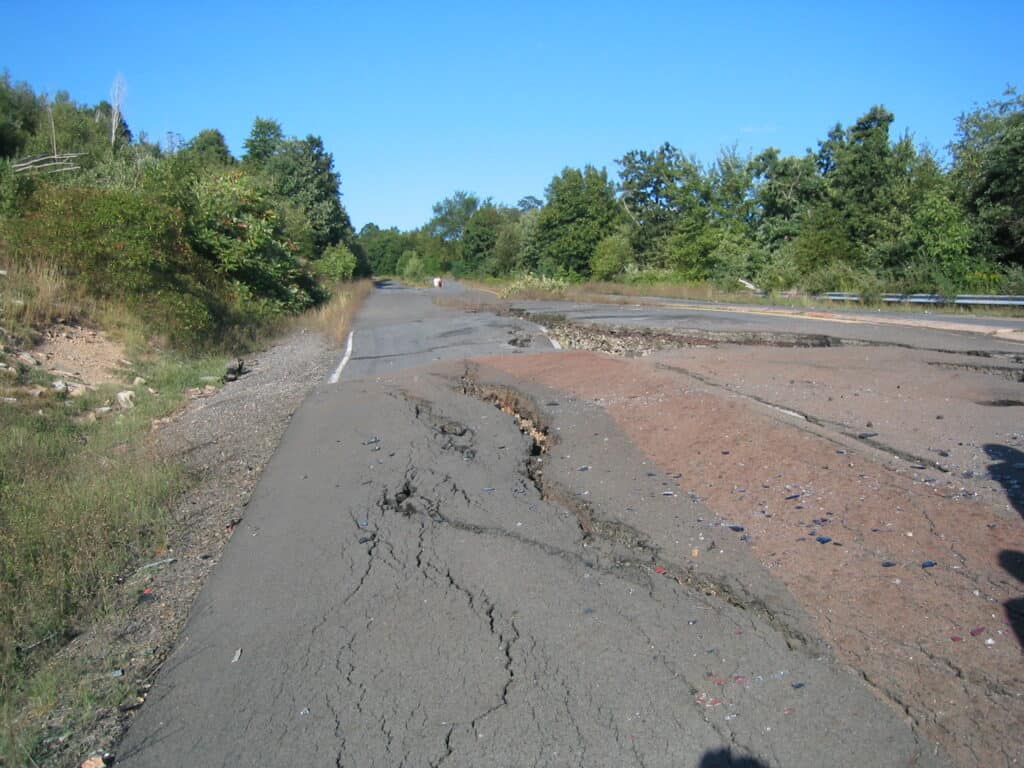 Centralia, Pennsylvania road damage