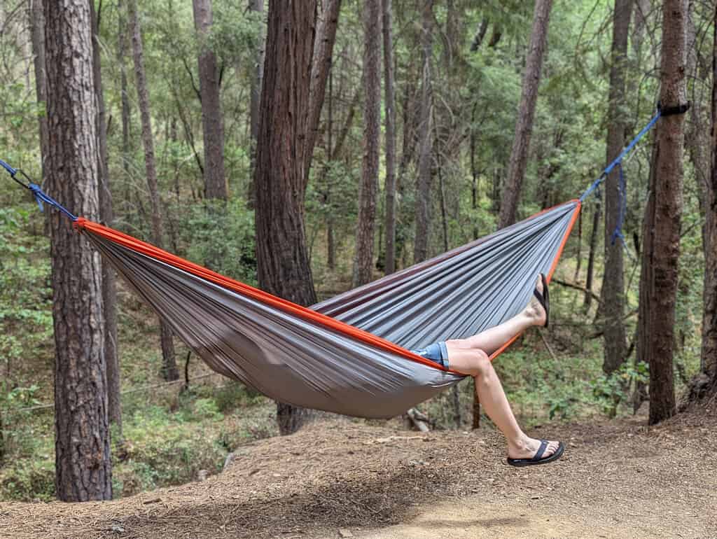 A hammock at the South Yuba Campground.