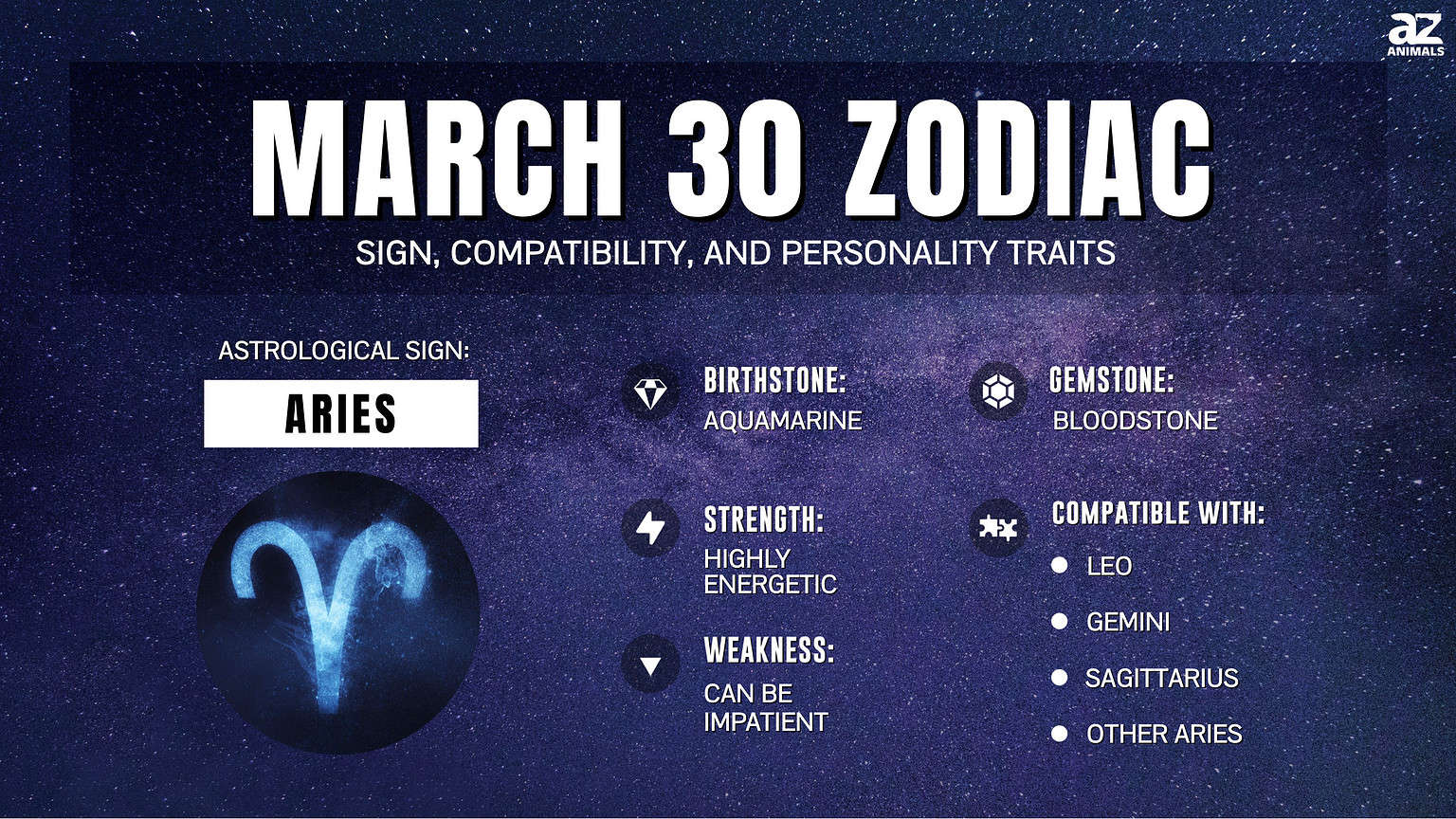 March 30 Zodiac Sign Personality Traits Compatibility And More A Z