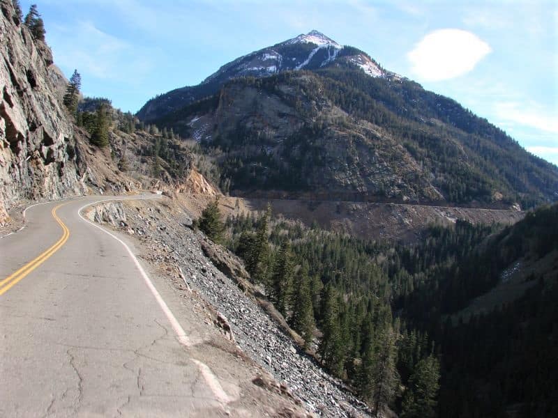 The Million Dollar Highway in Colorado has few guardrails