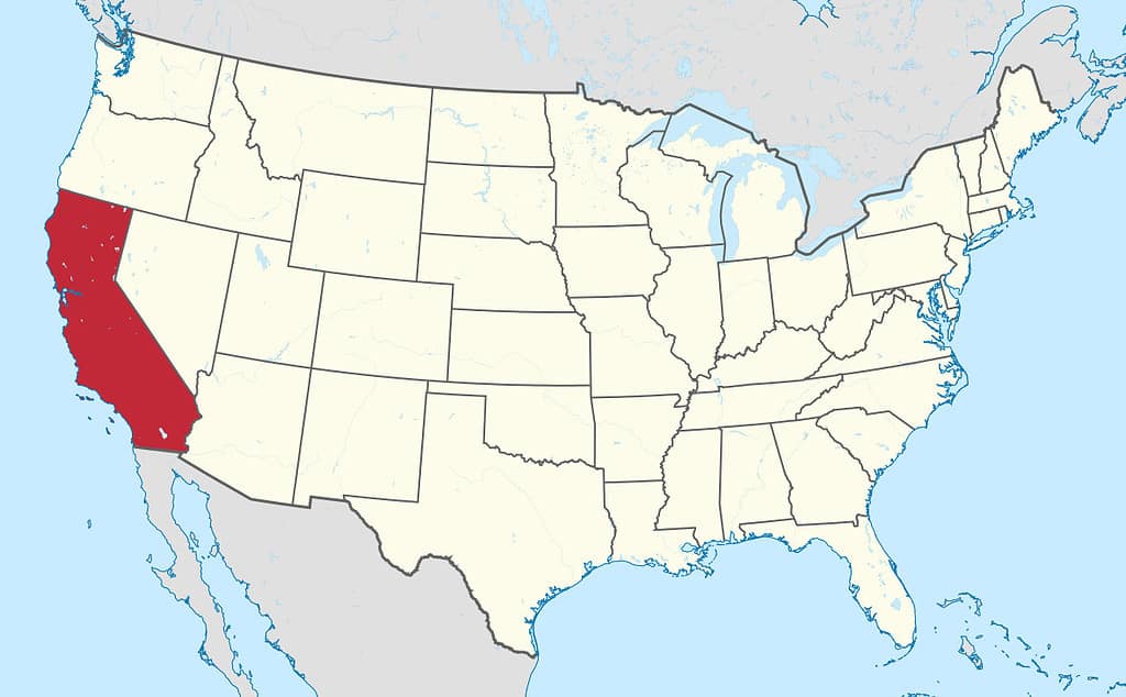 California on United States map