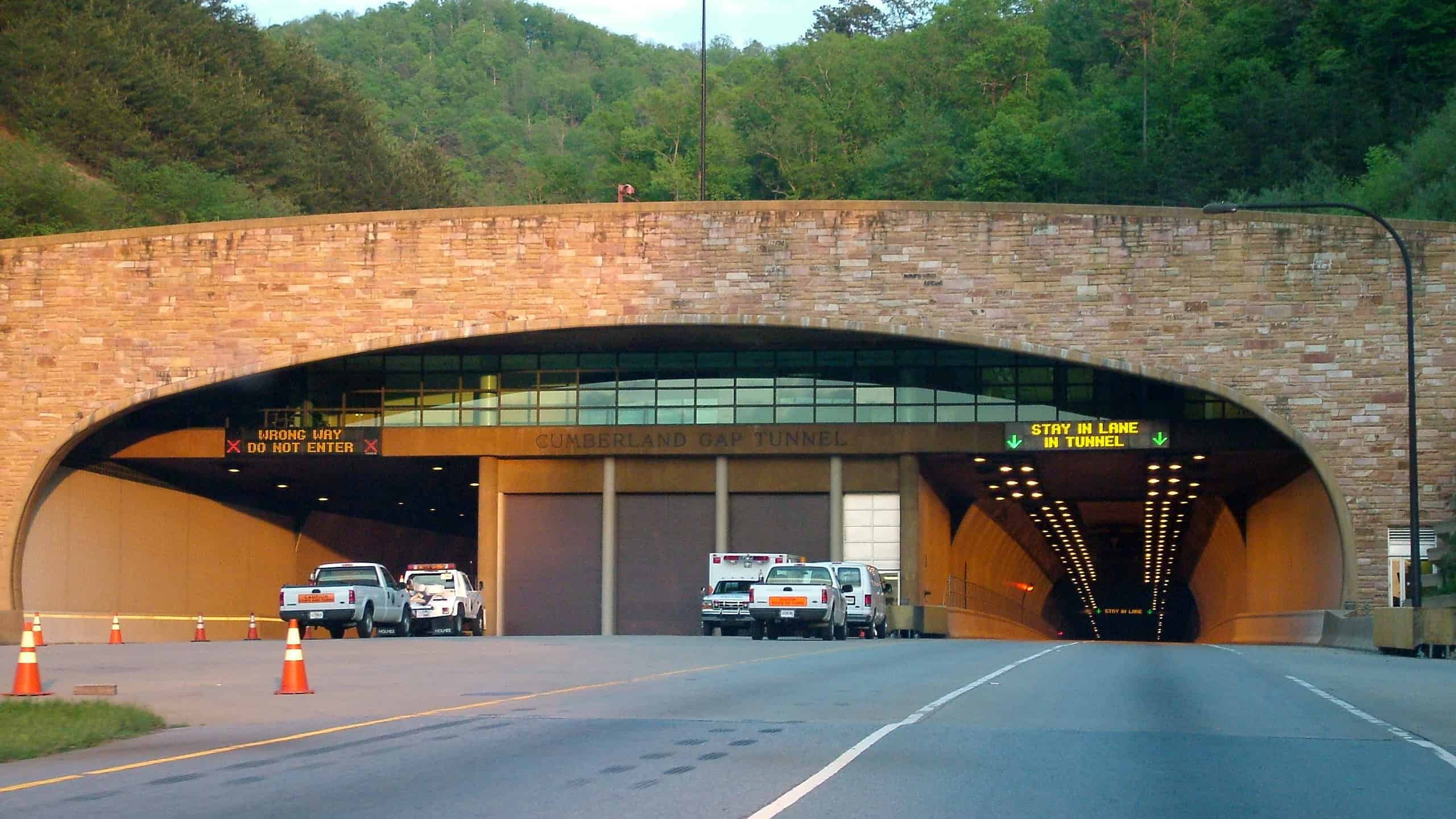 Photo of the Cumberland Gap Tunnel from the Kentucky side.