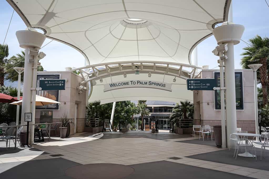 Entrance to Palm Springs International Airport.