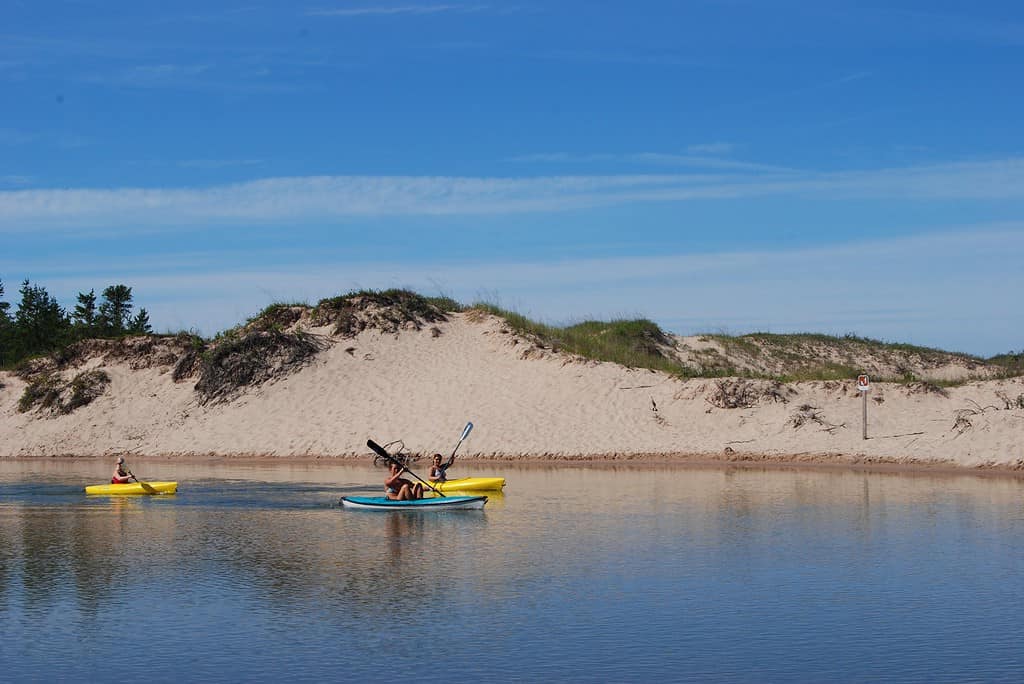 Kayakers on the Platte river