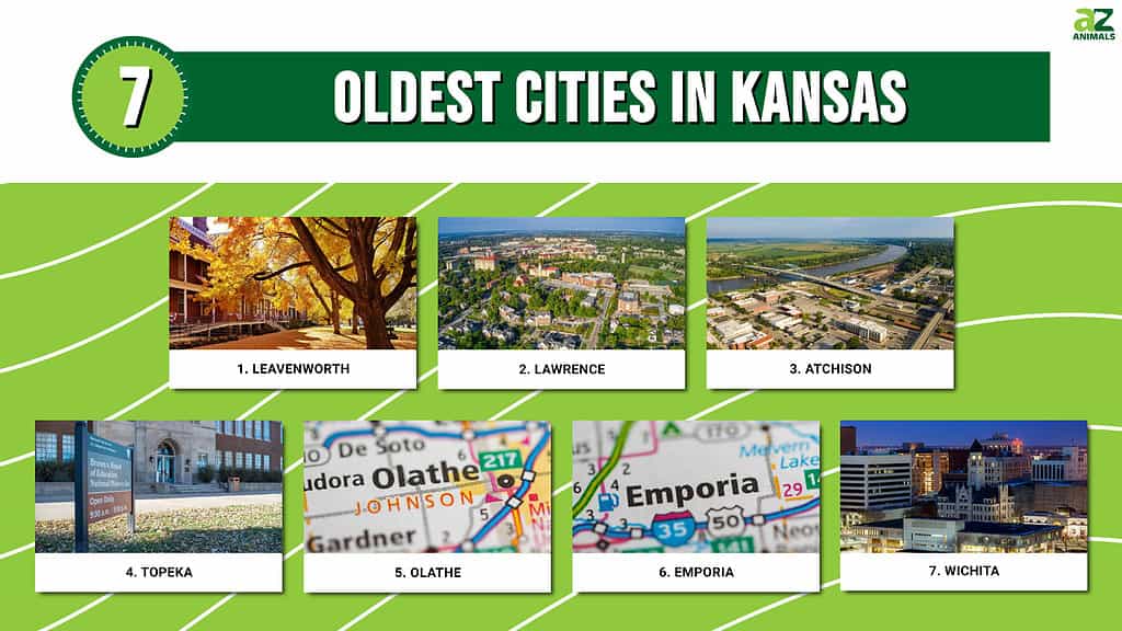Infographic of 7 Oldest Cities in Kansas