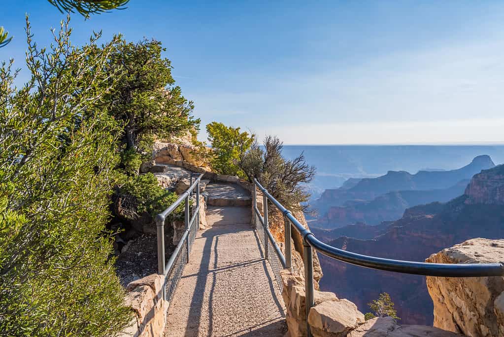 A nature trail boardwalk in Grand Canyon National Park, Arizona - Cape Final Trail