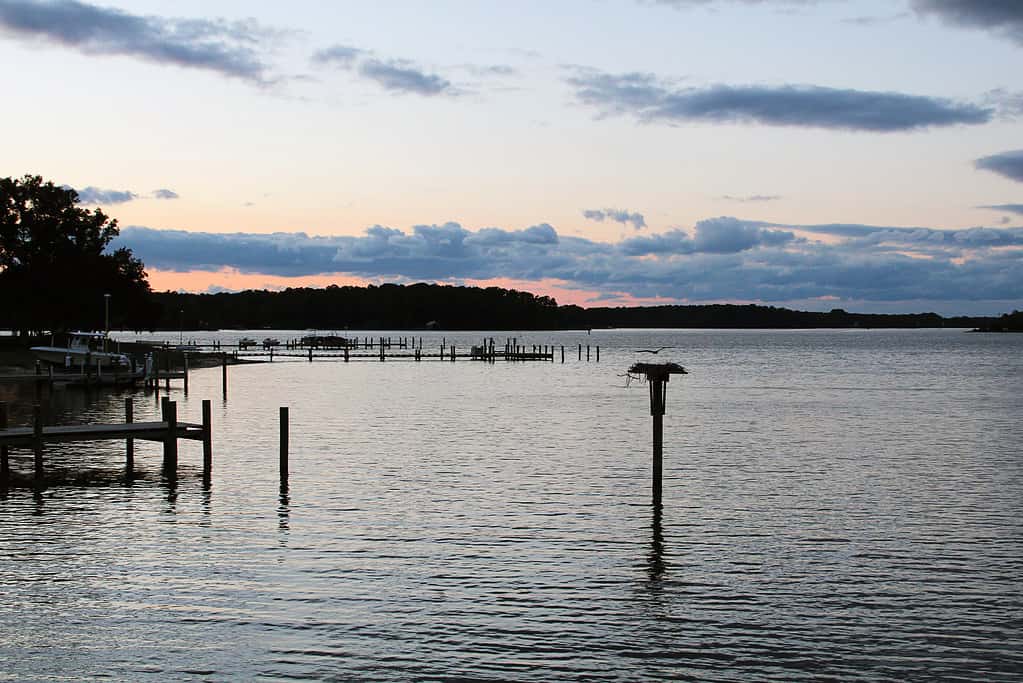 Sunset in Easton shore stock photo