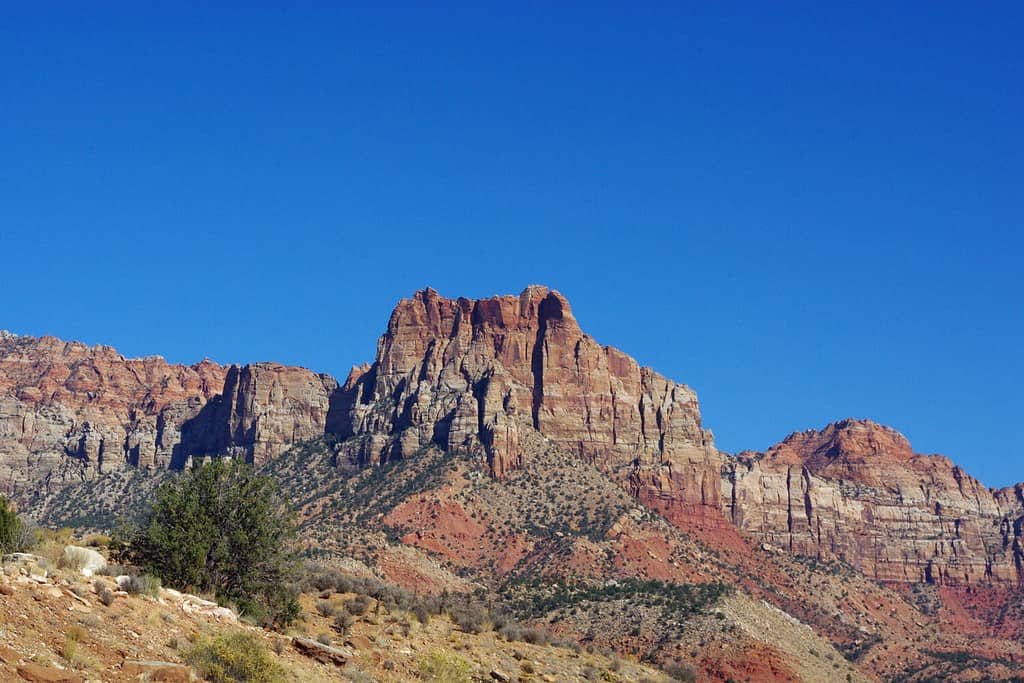 Red rocks and blue sky near Santa Clara, Utah