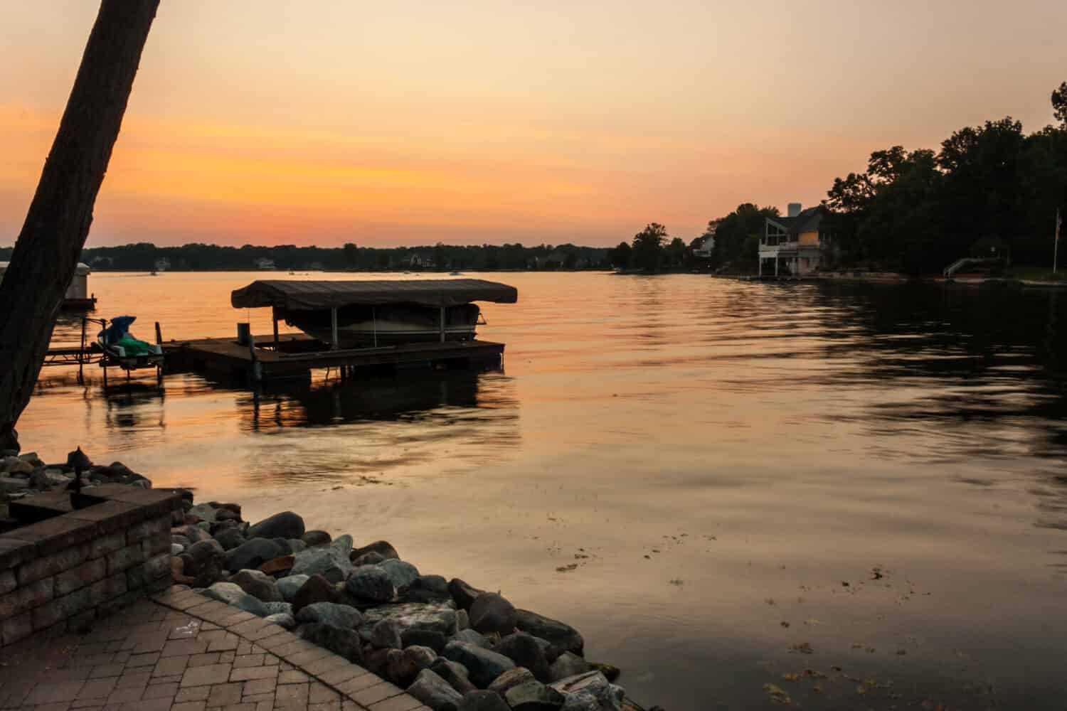 Sunset on Geist Reservoir in Lawrence IN