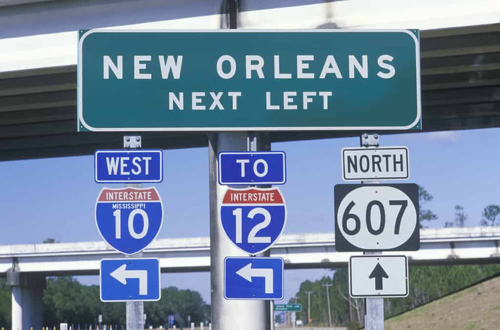 Miscellaneous freeway signs in New Orleans