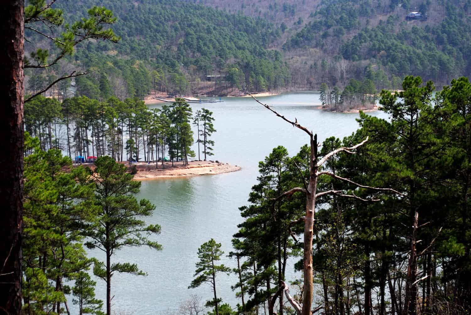 Beautiful Scenic Lake View From Mountain Trail on Lake Ouachita Arkansas